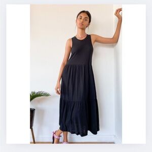 Nation Ltd Melissa Tiered Dress – Black, Size Large